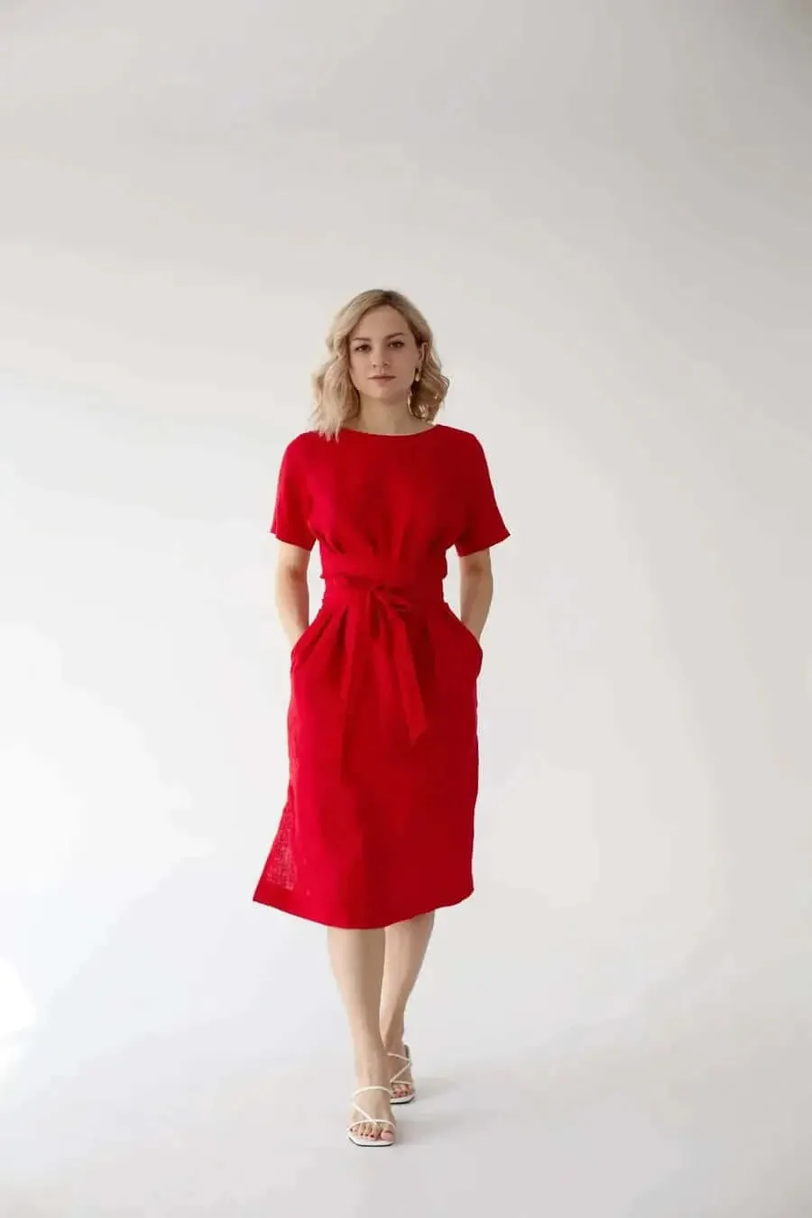 * SPECIAL SALE Belted Linen Dresses By Nich