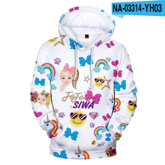 100-5XL Fashion JOJO SIWA 3D Hoodies Men Women Kids Sweatshirts Autumn Hip Hop Hooded Casual Girls Pullovers Clothing Dropship