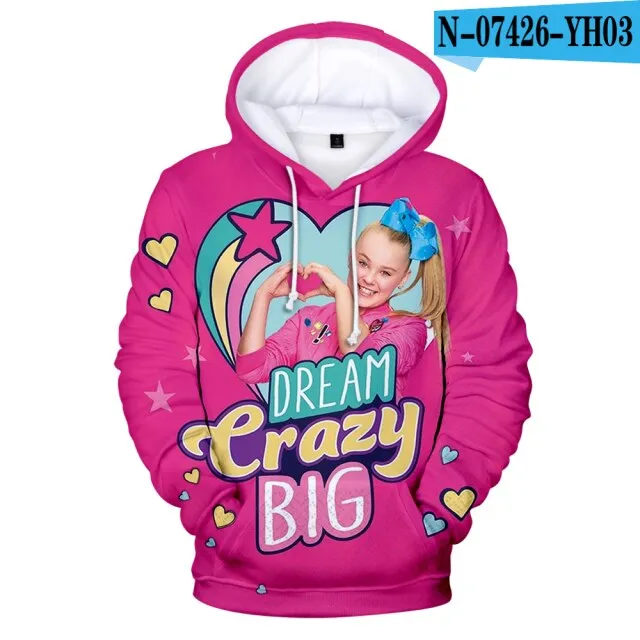 100-5XL Fashion JOJO SIWA 3D Hoodies Men Women Kids Sweatshirts Autumn Hip Hop Hooded Casual Girls Pullovers Clothing Dropship