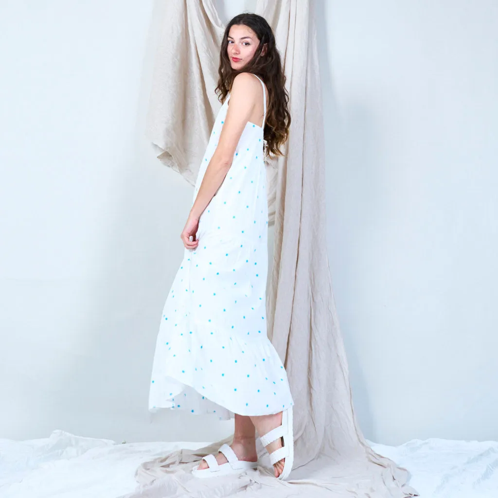 100% Cotton dainty floral white sundress wholesale