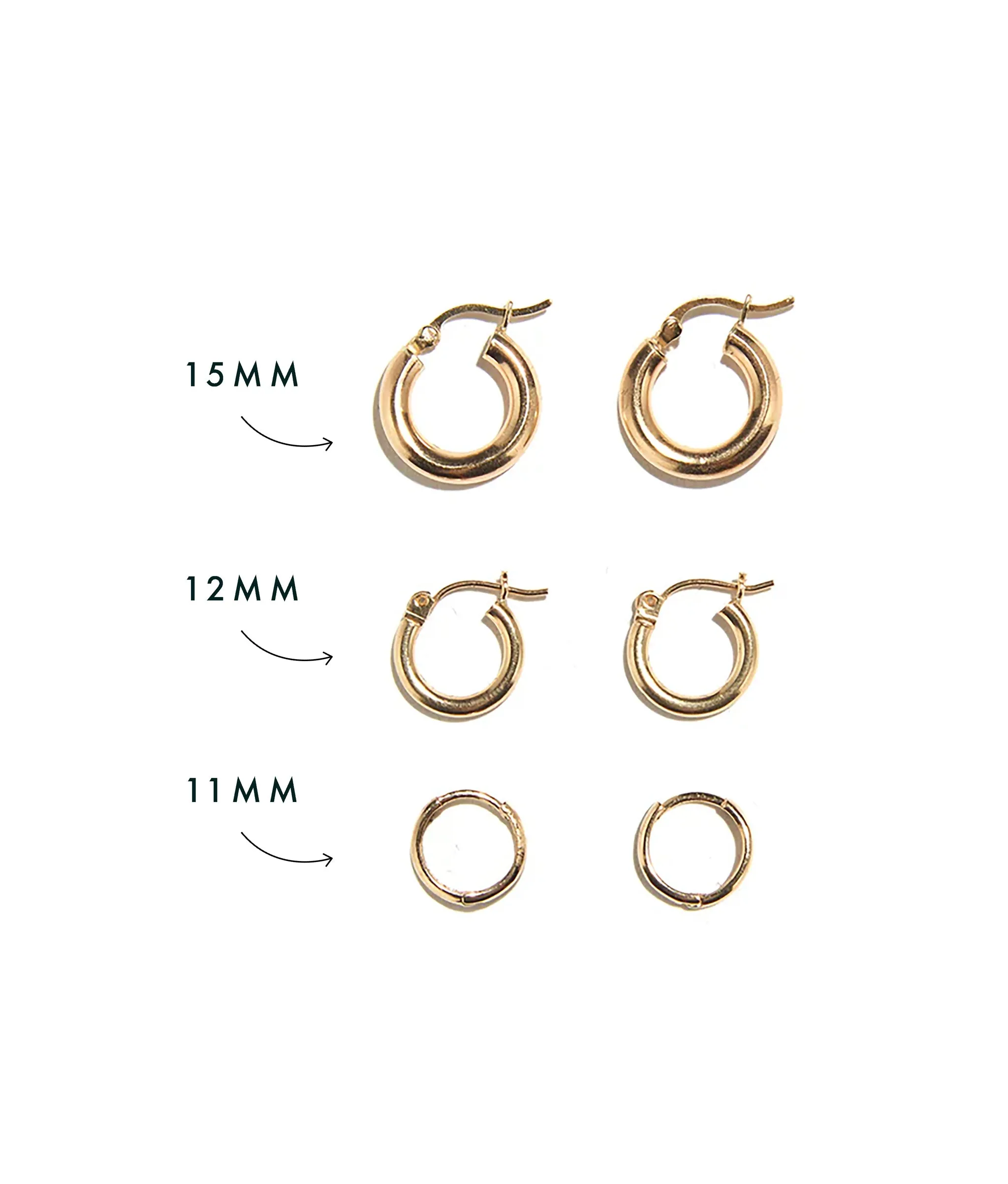 15mm 14k Gold Hoops