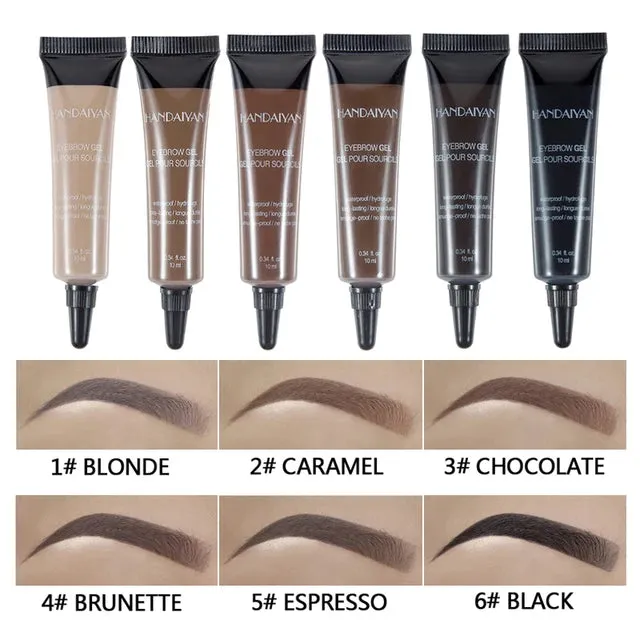 1PC Dyeing Eyebrow Cream 6 Colors Waterproof Natural Liquid Brow Tattoo Tint Black Brown Eyebrow Gel Makeup Cosmetic with Brush