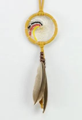 2" Dream Catcher detailed with quartz crystal.