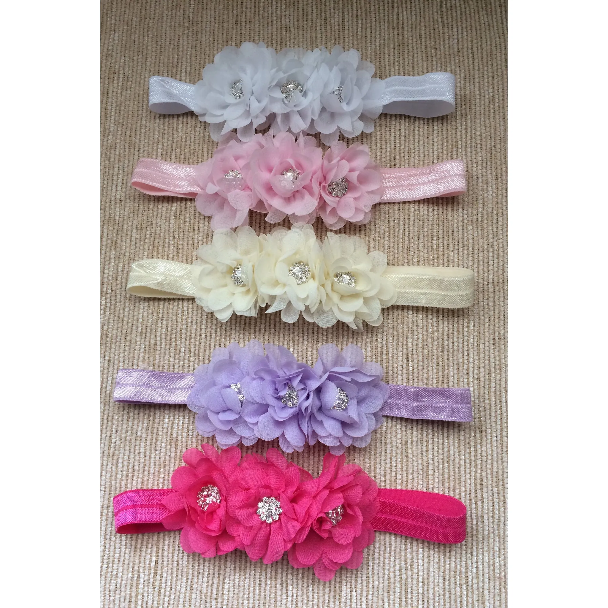 3 flower headband- pick your color!