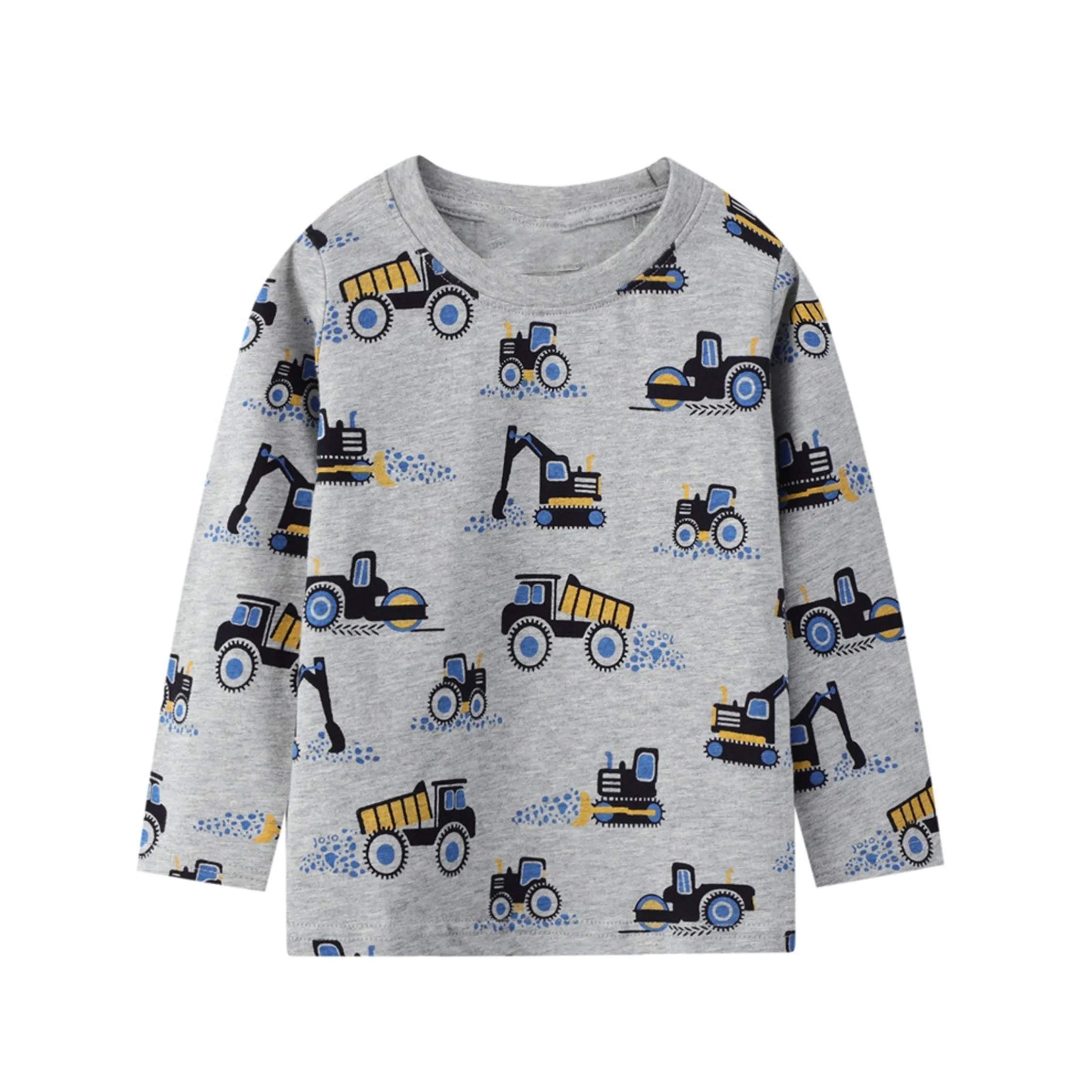 3D Train Inspired Boys Top,Gray