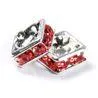 4mm Silver Plate Squaredell - Padparadscha (Sold by the piece)