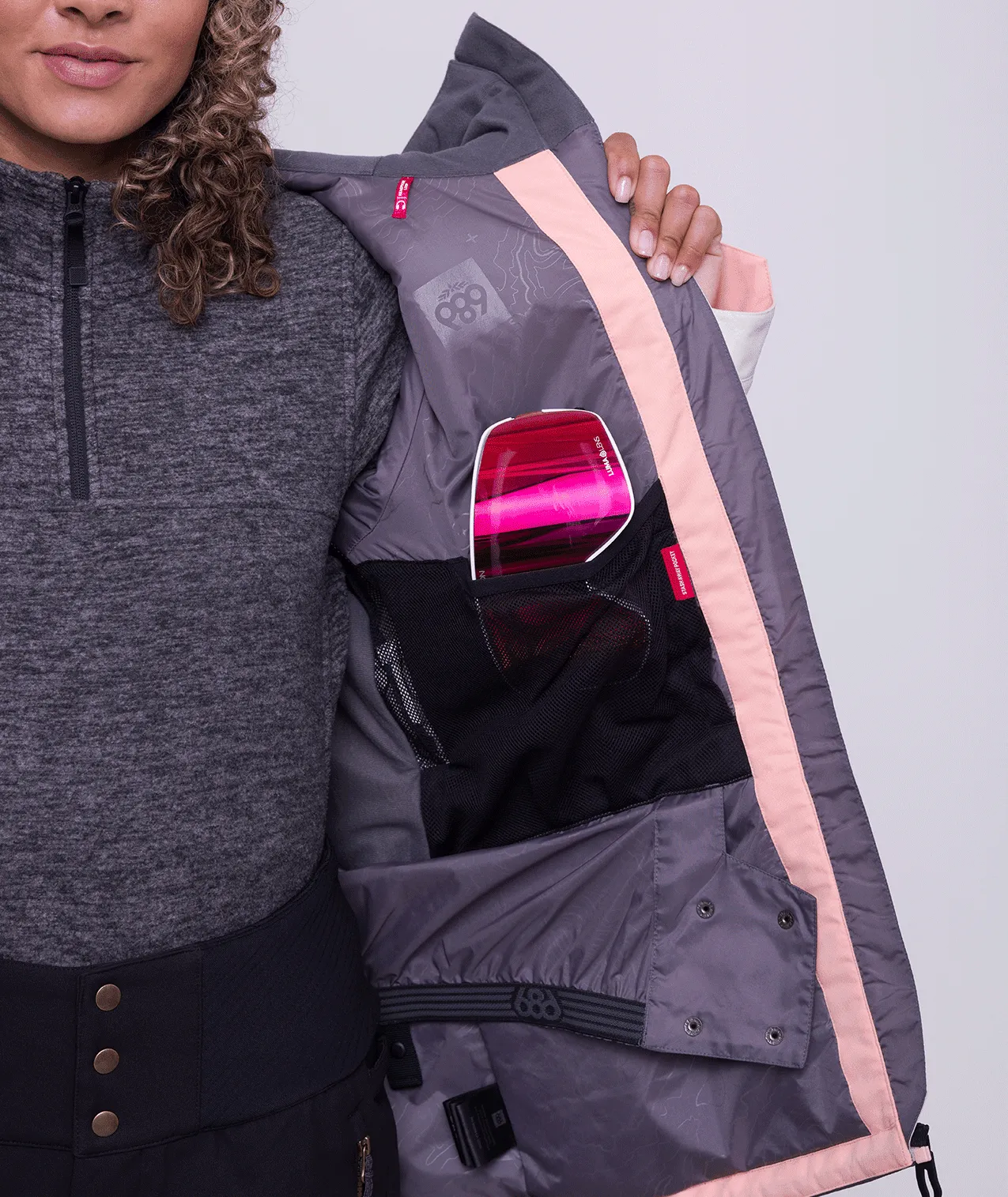 686 Women's Athena Insulated Snowboard Jacket Dusty Mauve Colorblock 2024