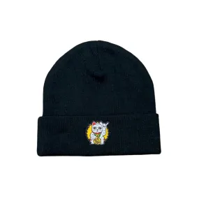 808ALLDAY Black Rice Cat Beanie