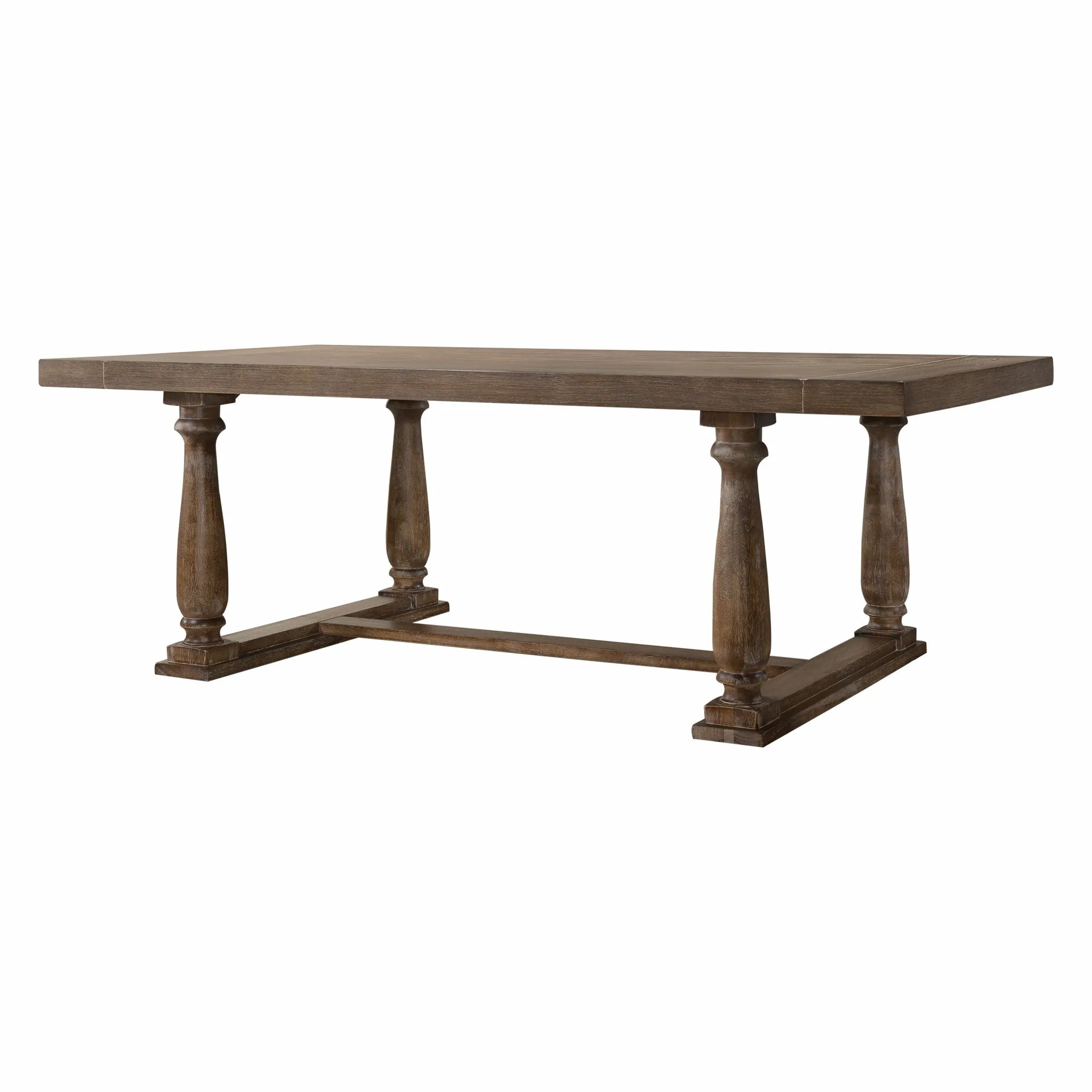 88 Light Gray and Gray Solid Wood Dining Table