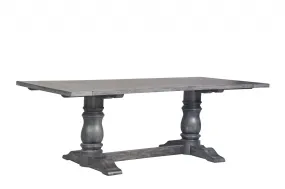 88 Light Gray and Gray Solid Wood Dining Table