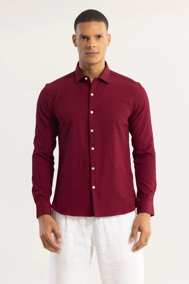 AiryCheck Red Seer Sucker Shirt