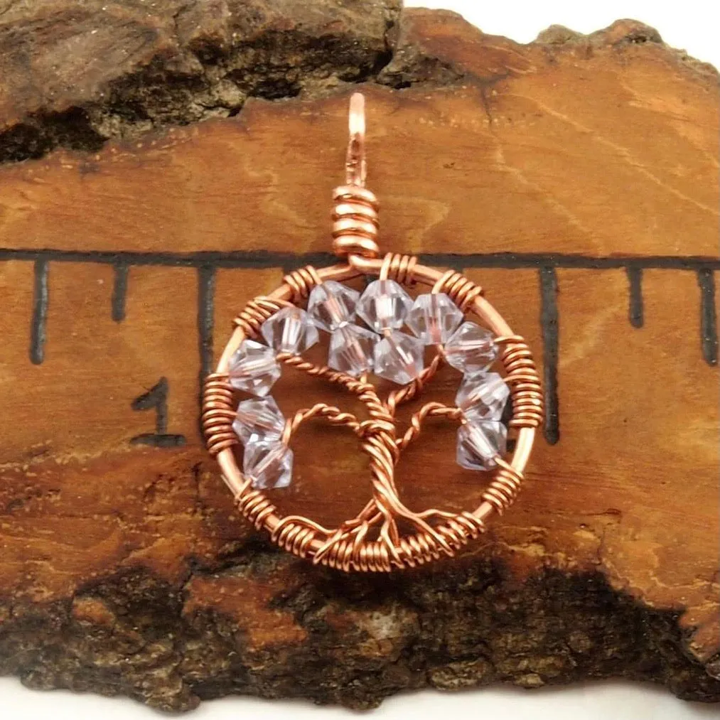 Alexandrite Crystal Tree of Life Pendant ~ June Birthstone