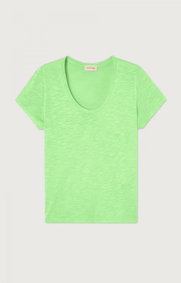 American Vintage U Collar Jacksonville Short Sleeve Tee in Apple Green