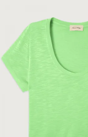 American Vintage U Collar Jacksonville Short Sleeve Tee in Apple Green