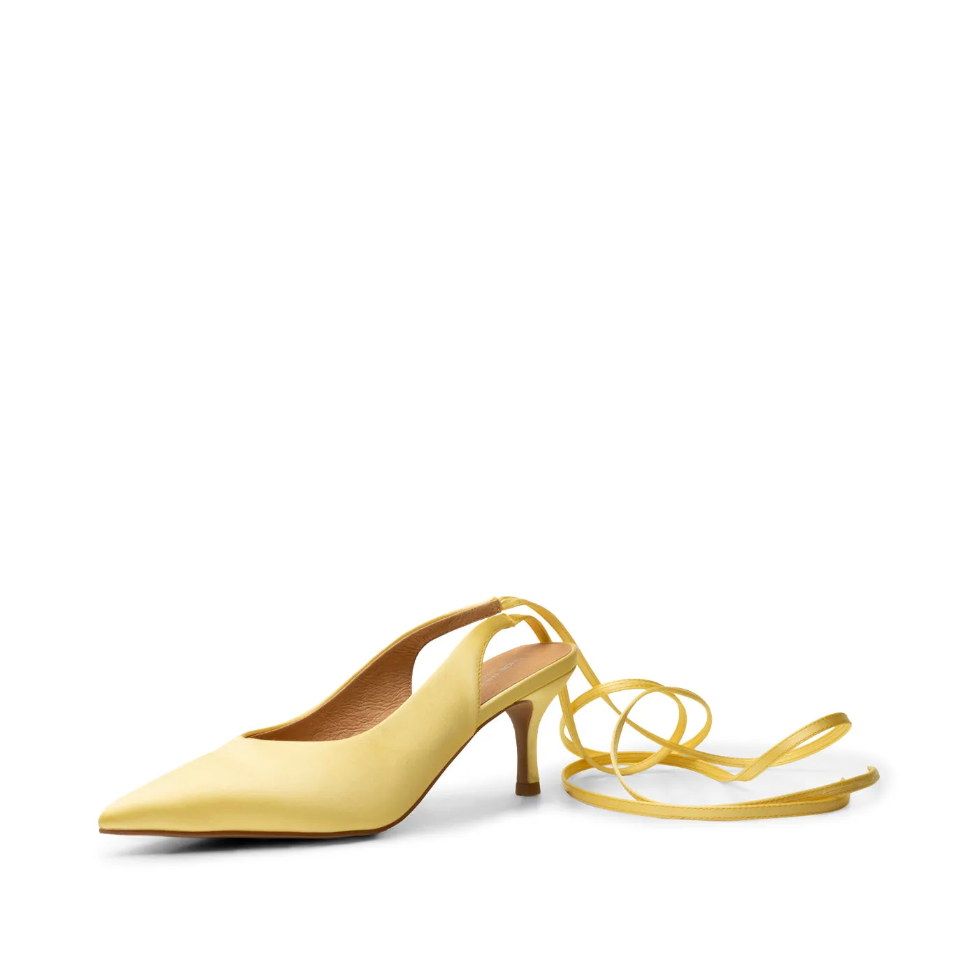 Amia stilet snøre satin - BUTTER SATIN