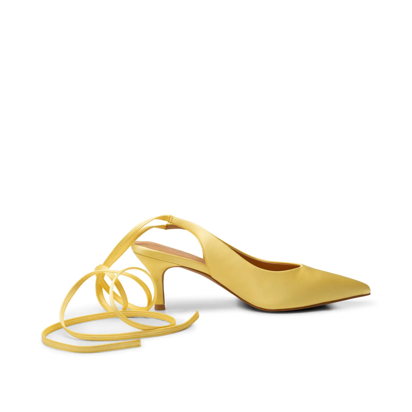 Amia stilet snøre satin - BUTTER SATIN