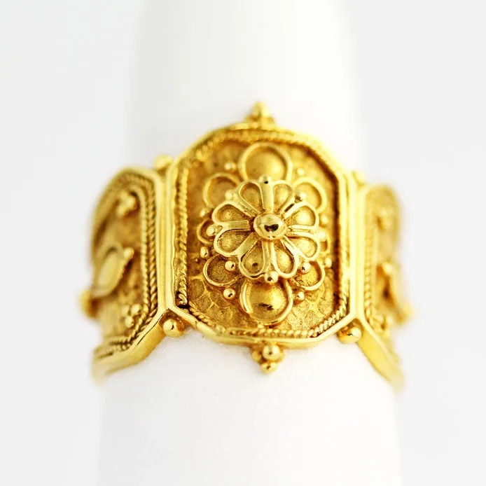 Anthos - Gate of Blooms 18K Gold Ring