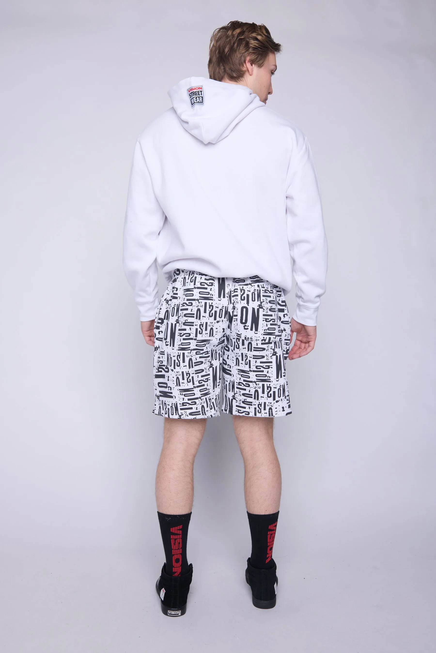 Aop Newspaper Shorts - Ivory