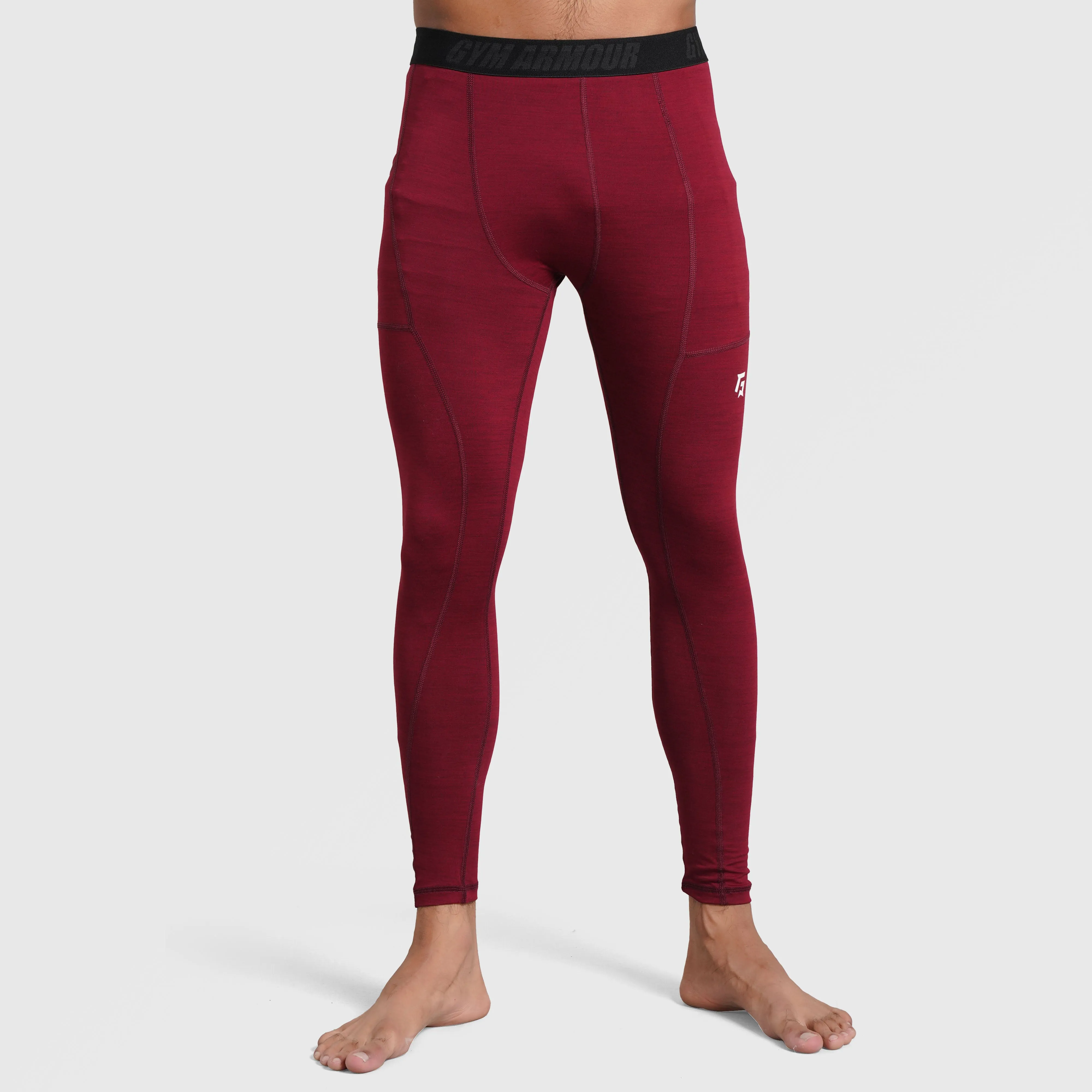 Armour Compression Pants (MLNG-Maroon)