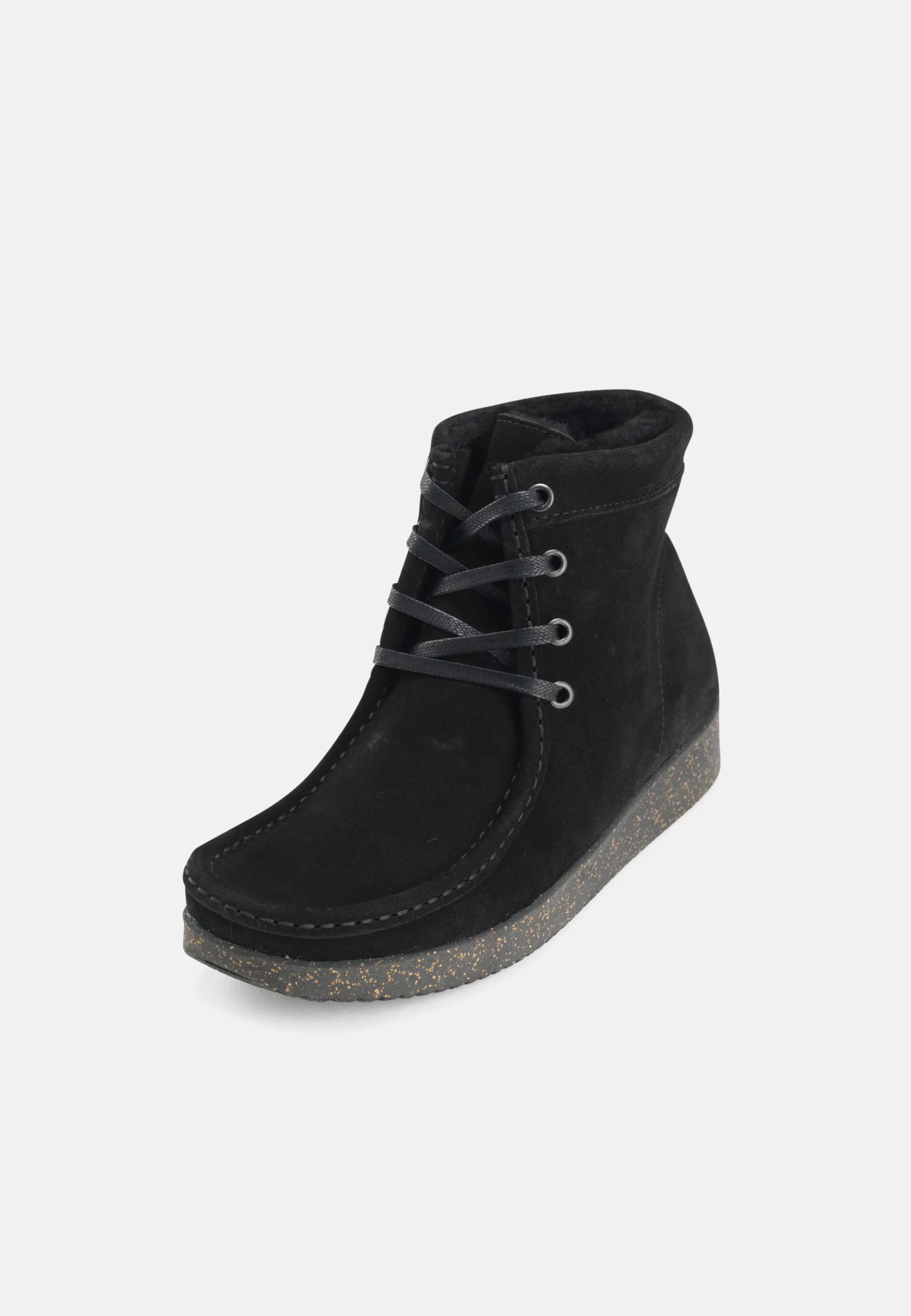 Asta Varmforet Støvle Suede - Black