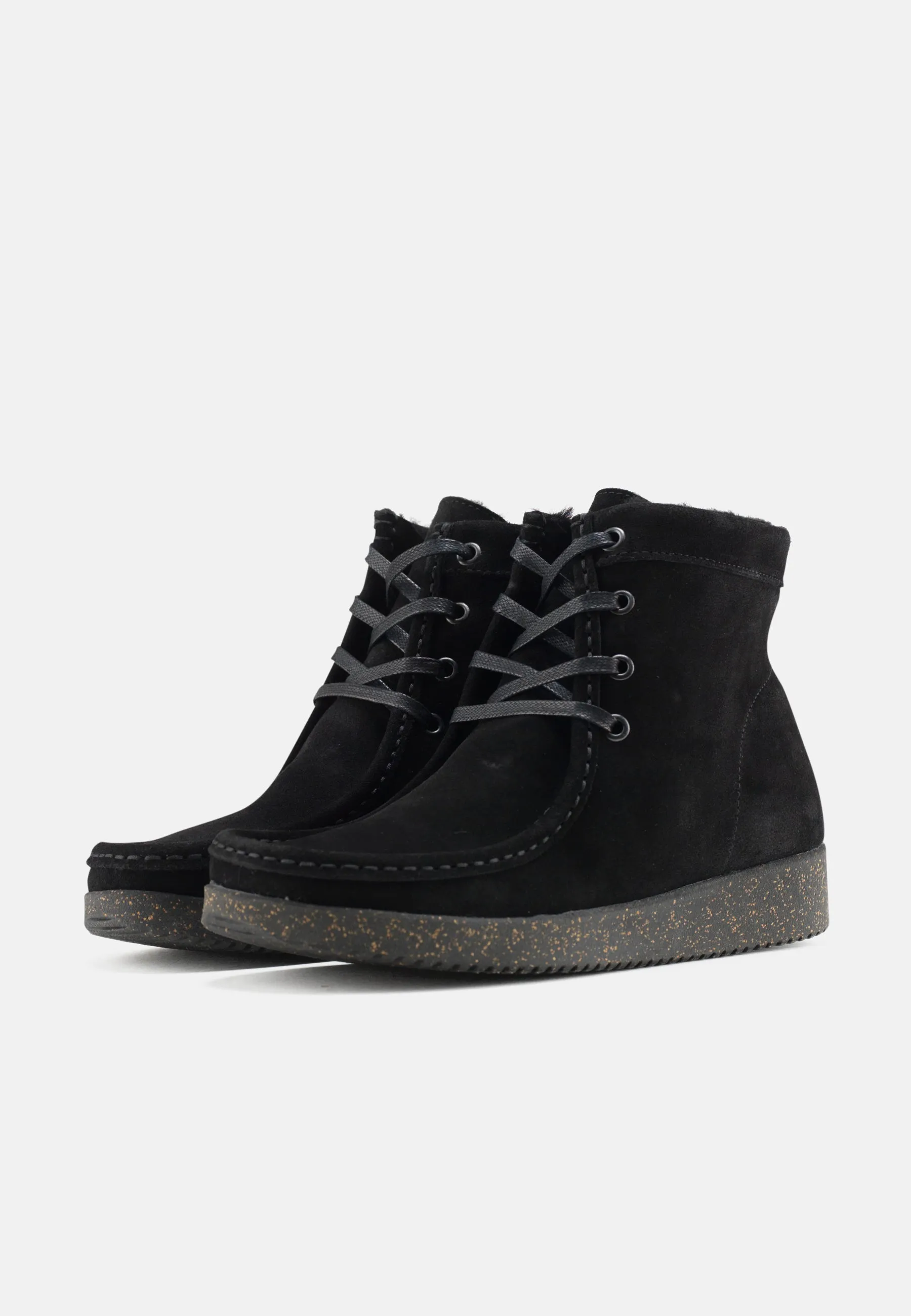 Asta Varmforet Støvle Suede - Black