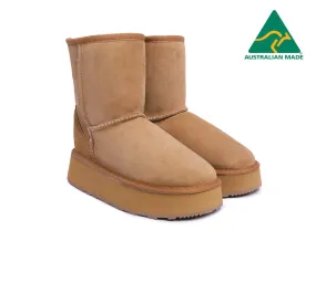 Australian Made Sheepskin Wool Boots Short Platform