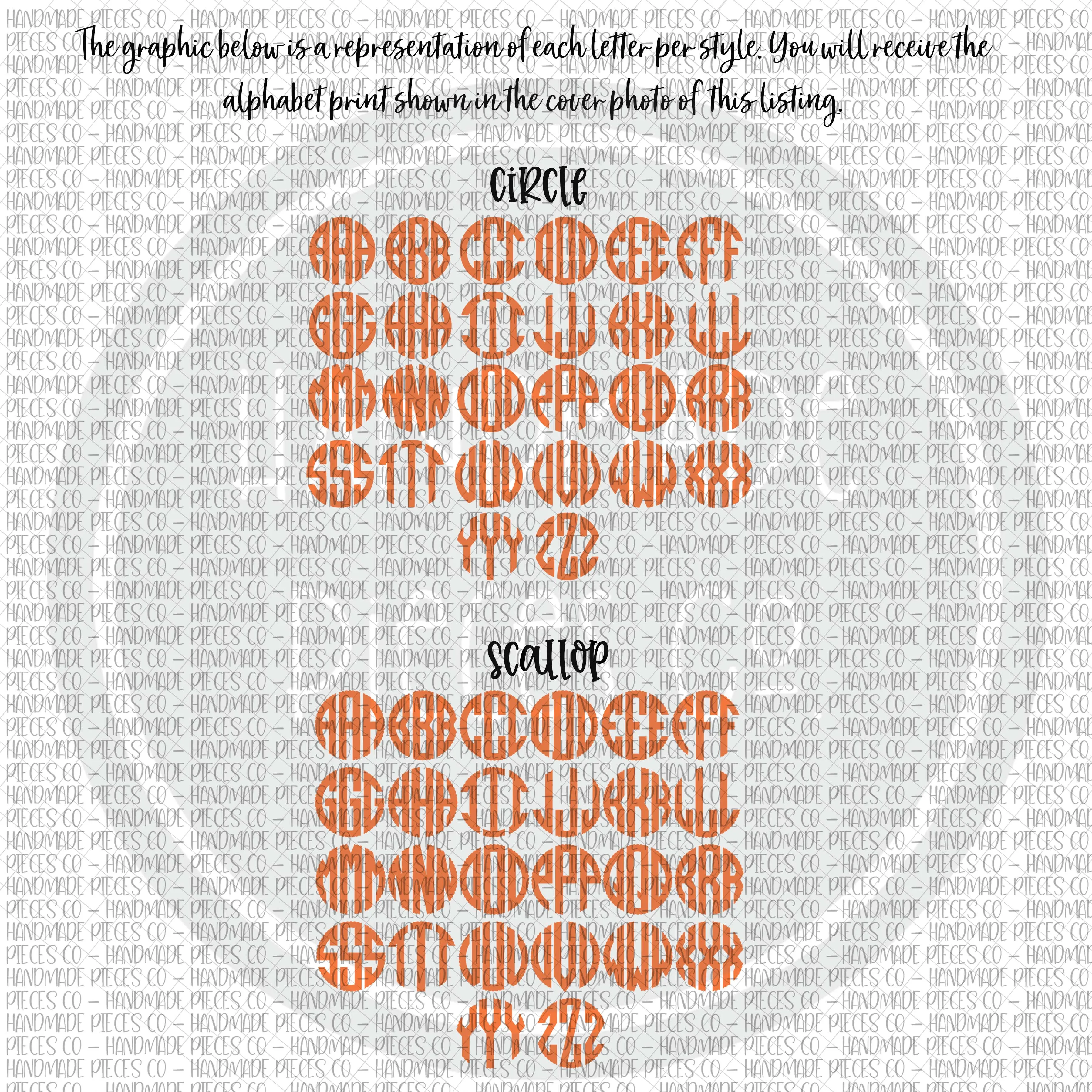 Autumn Plaid Monogram, 3 - Multiple Styles - Digital Download