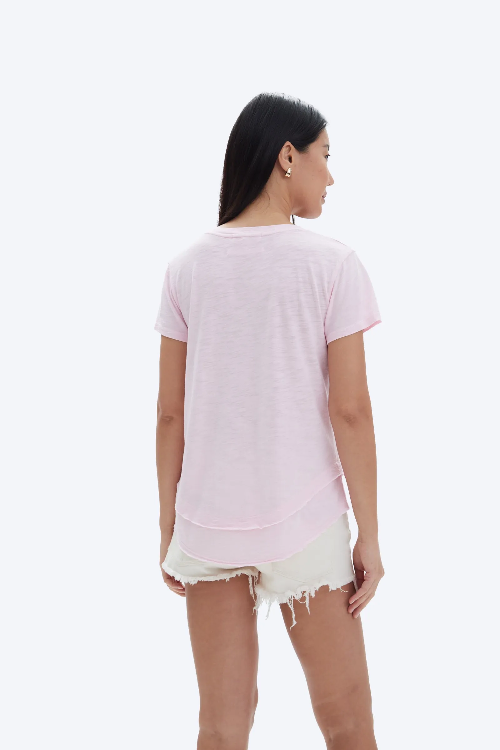 AVA V-NECK MOCK LAYER T-SHIRT