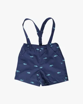 Baby Bloomers with Straps- Navy Shark