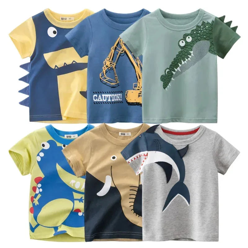 Baby Boy Summer Gator Cartoon Tees