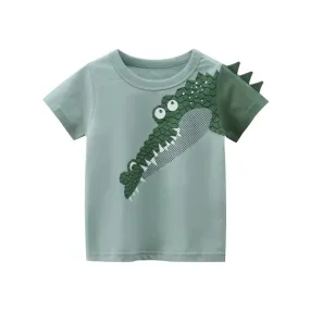 Baby Boy Summer Gator Cartoon Tees