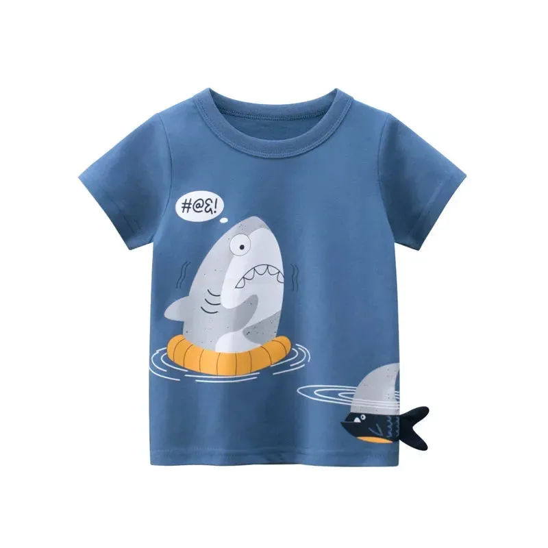 Baby Boy Summer Gator Cartoon Tees