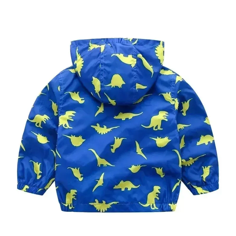 Baby Boys 2-7Y Spring Dinosaur Blue Hooded Jacket