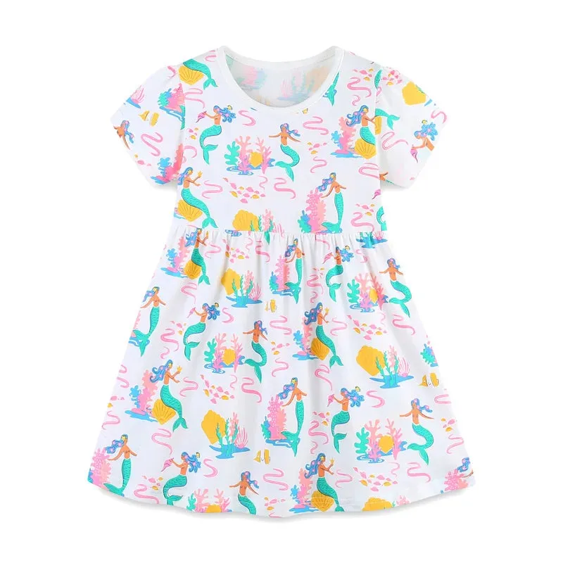 Baby Girl 2-7T Unicorn Princess Party Summer Dress