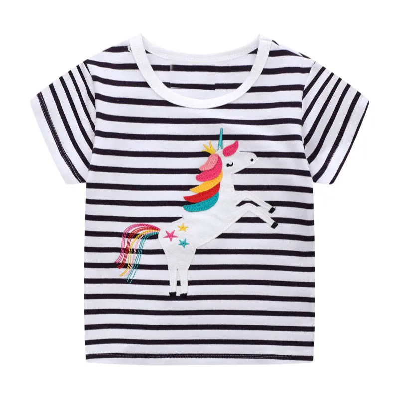 Baby Girl Summer Tops & Tees Collection Unicorn Tee giraffe Heart T-shirt | Toddler Baby Girl Clothing Gift for Girls Outfit Pack of 3