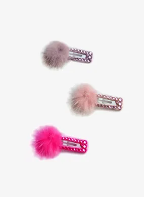 Bari Lynn Pompom & Swarovski Crystal Hair Clip - Back in Stock