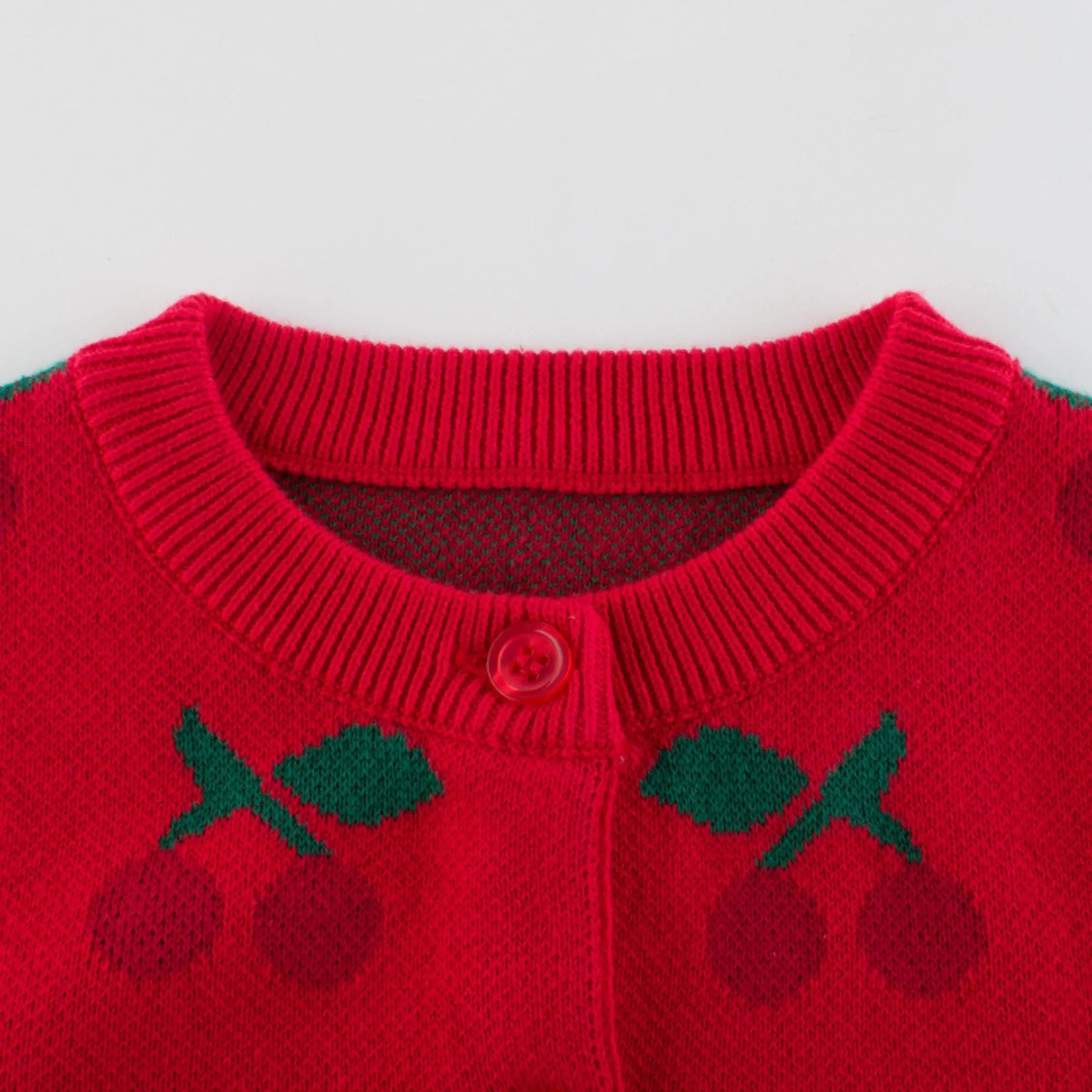 Beautiful Fruit Designed Cardigan ,Red