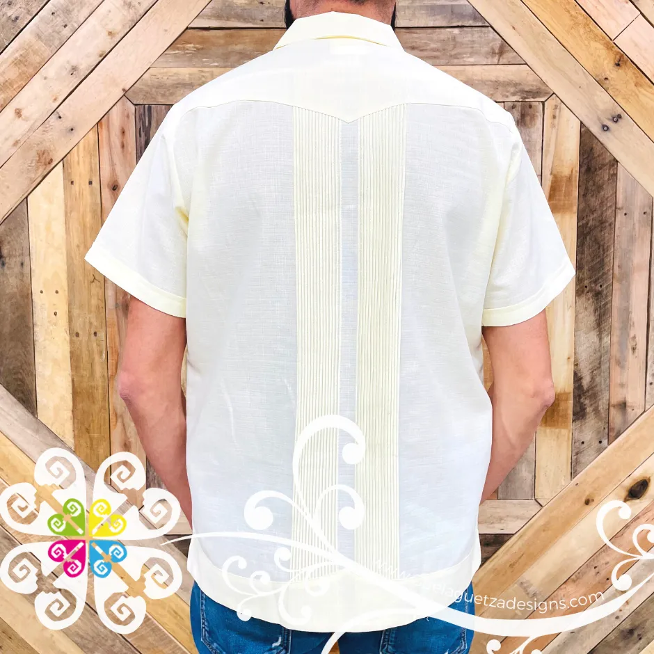 Beige Short Sleeve Guayabera - Linen Guayabera