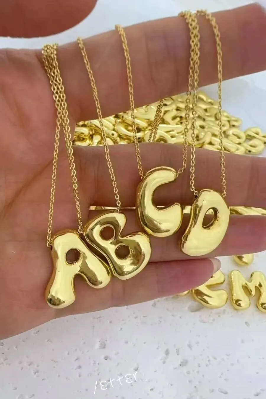 Belief Alphabet Necklaces - Gold