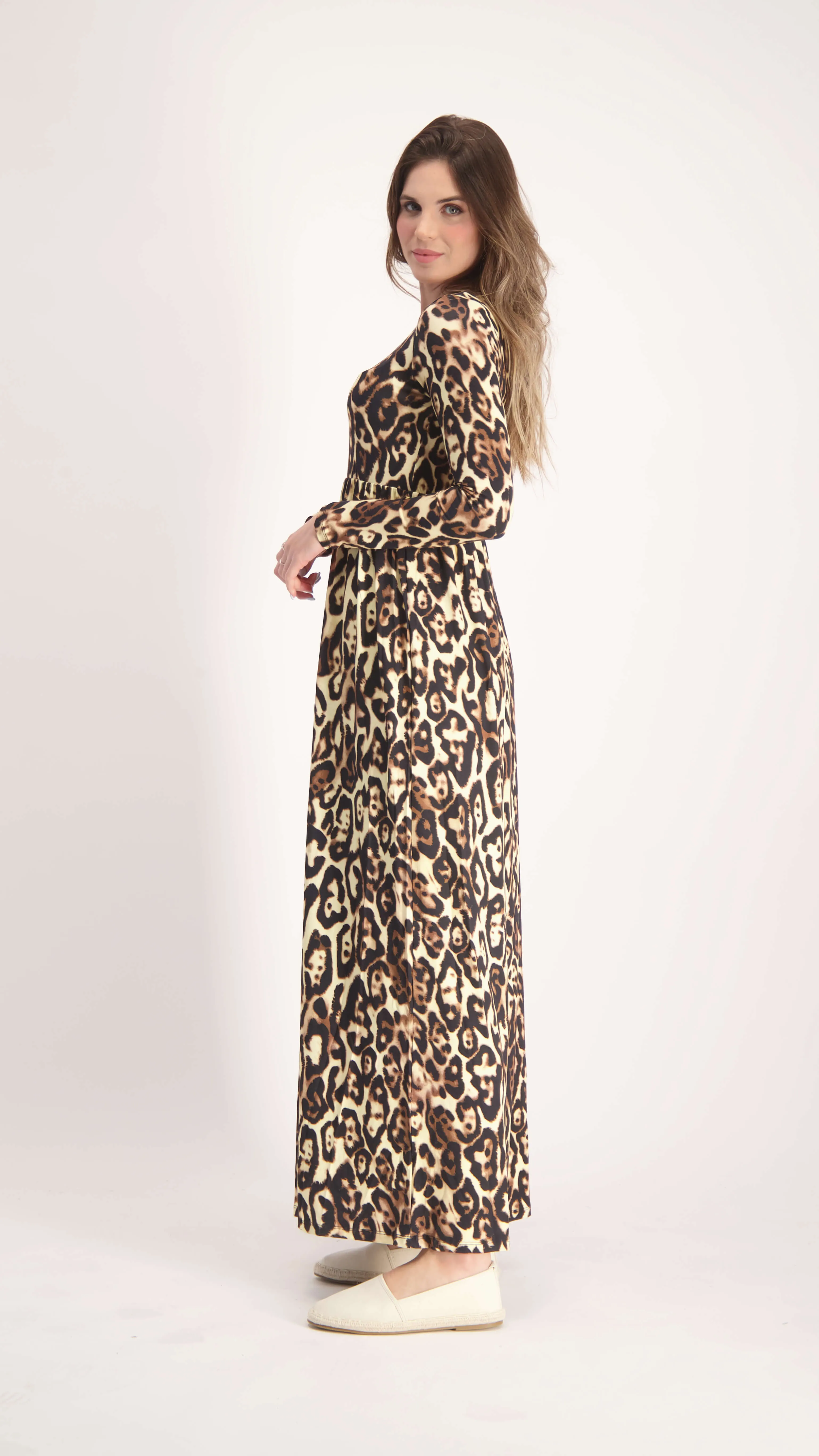 Belted Maxi Dress / Leopard