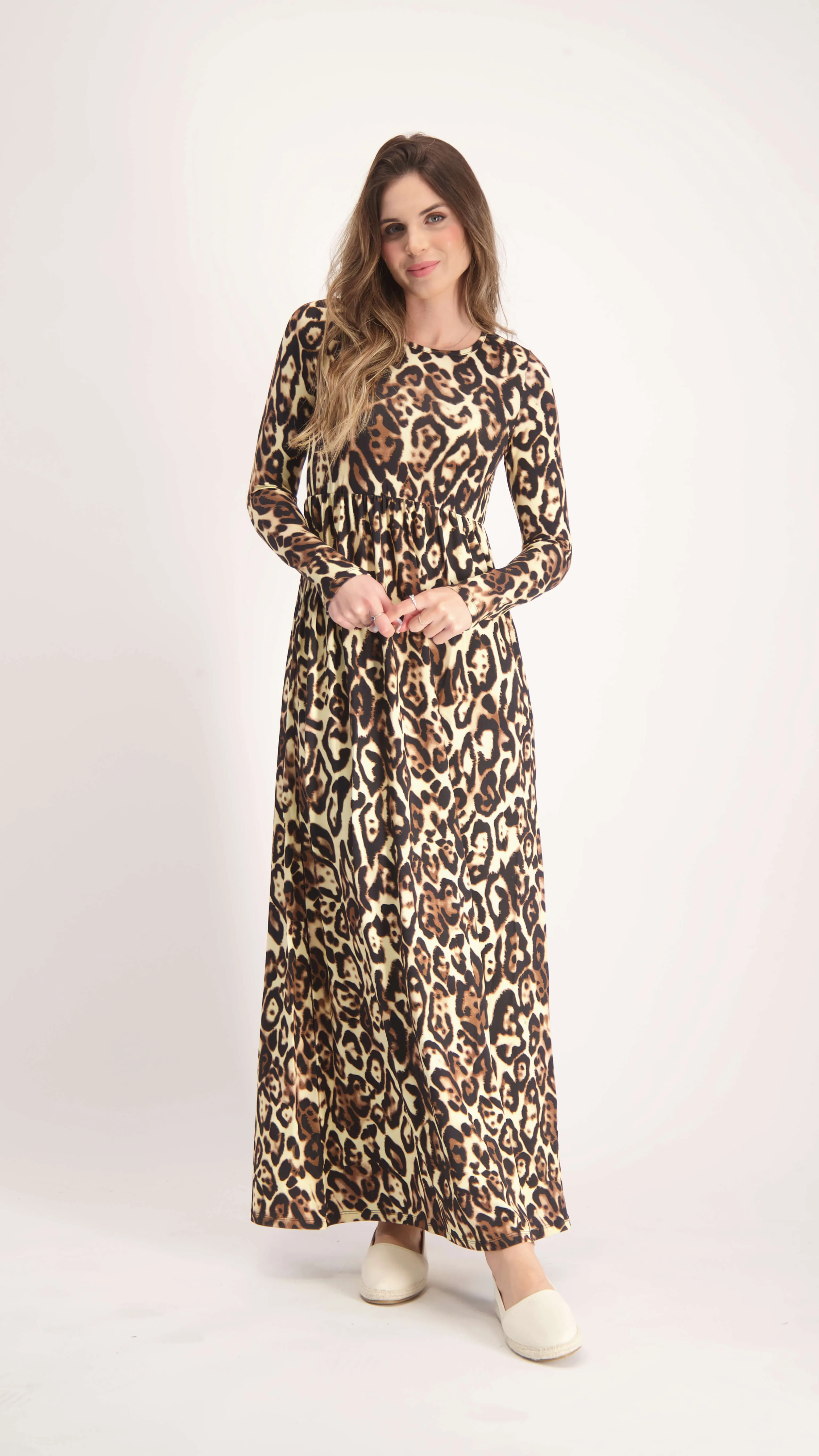 Belted Maxi Dress / Leopard