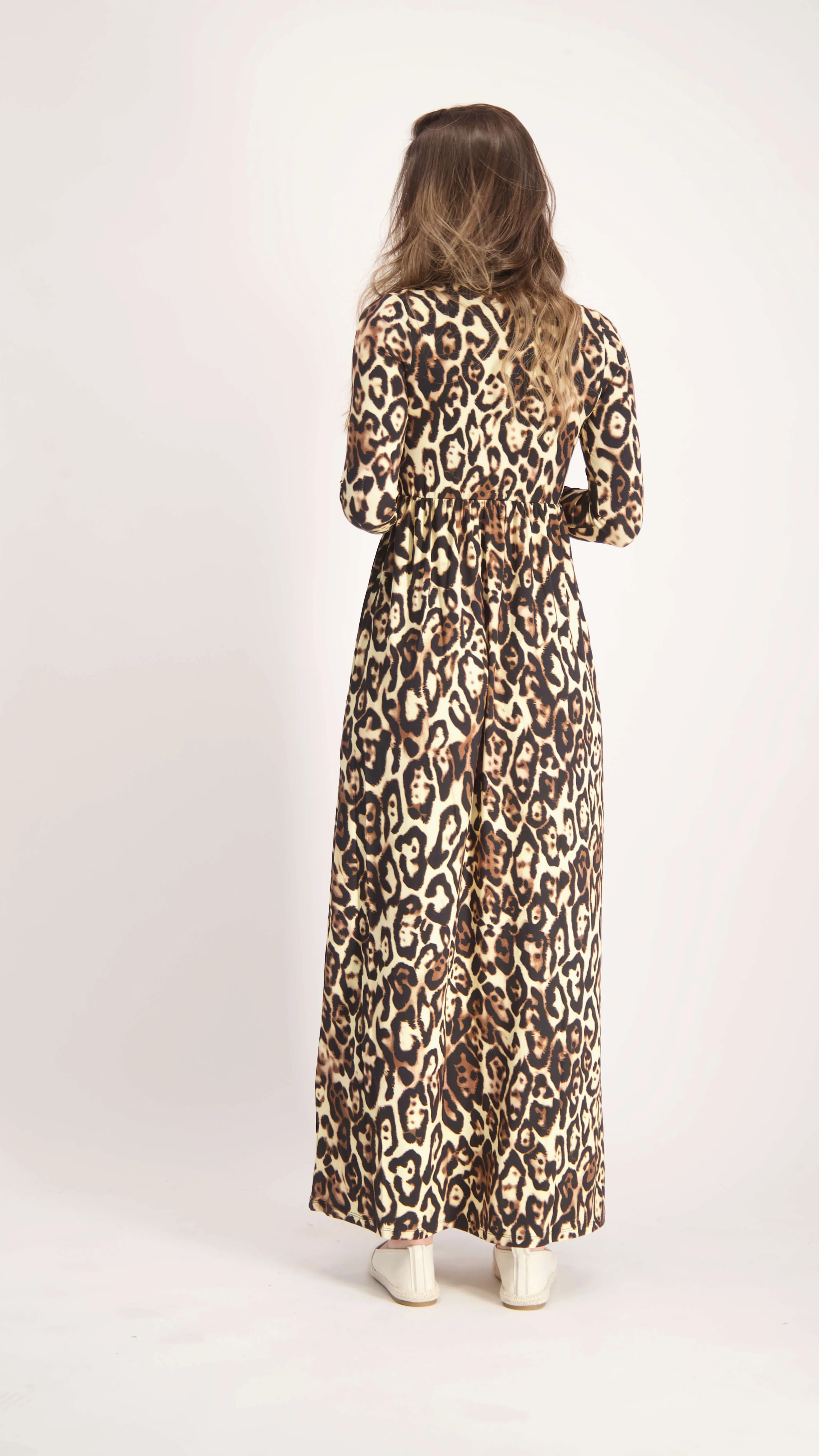 Belted Maxi Dress / Leopard