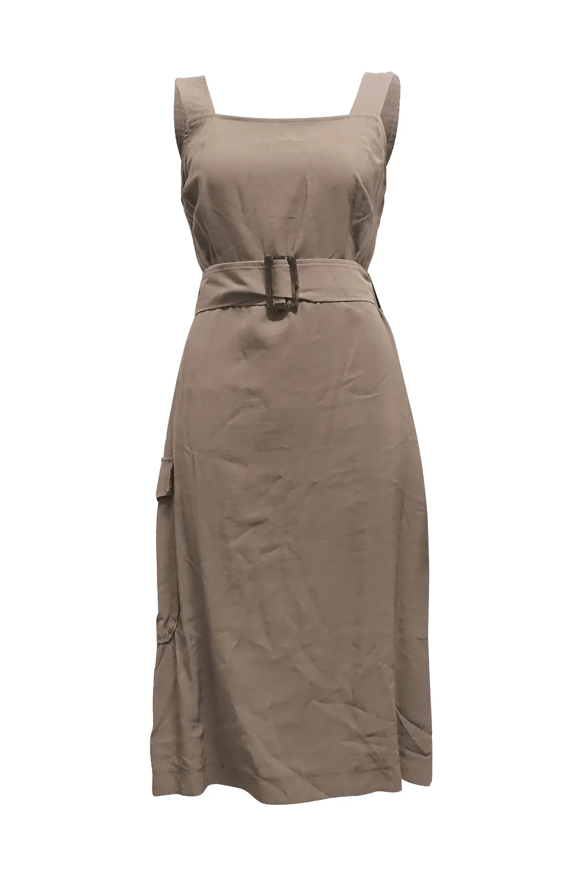 Belted Midi Cargo Dress