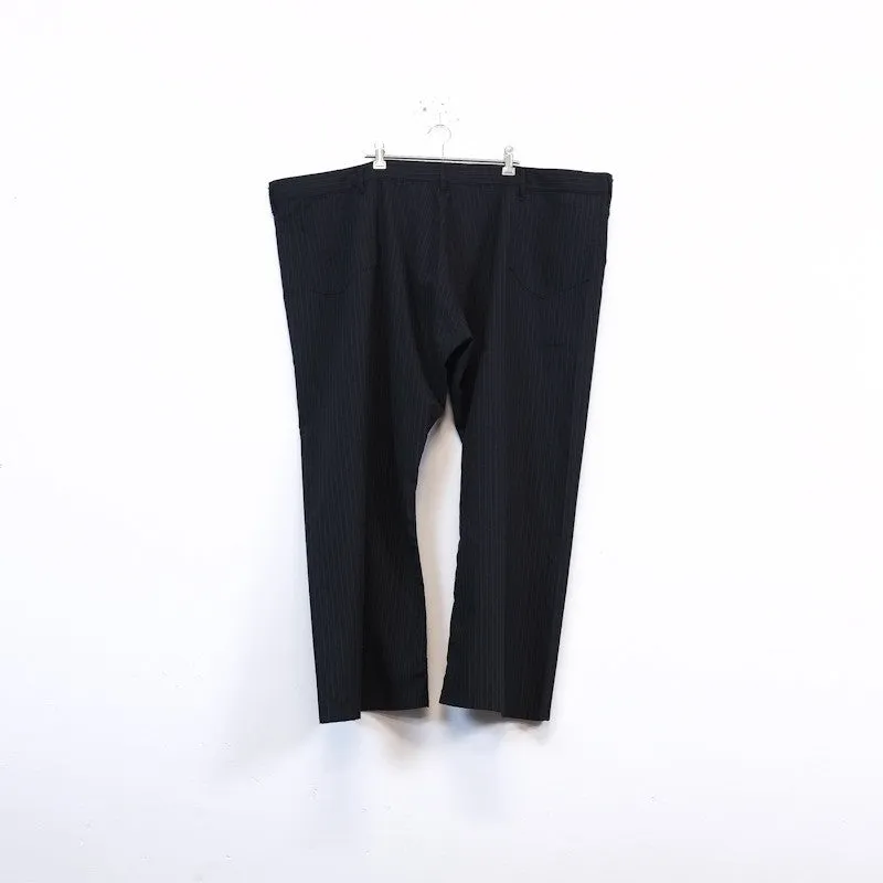 belted pinstripe wide trousers