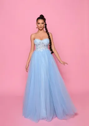 Bettina NP147 Gown by Jadore - Light Blue