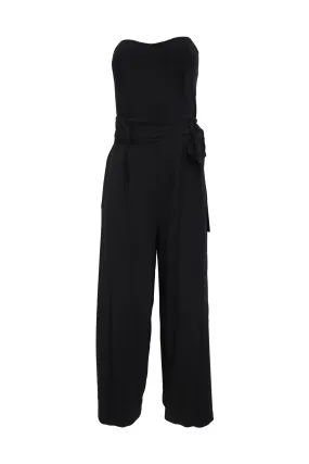 Black Corset Jumpsuit With Belt