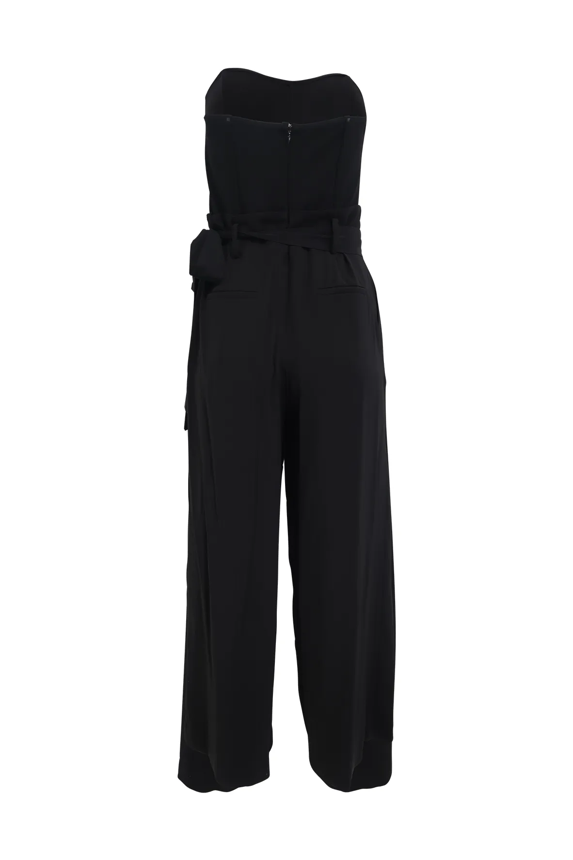 Black Corset Jumpsuit With Belt