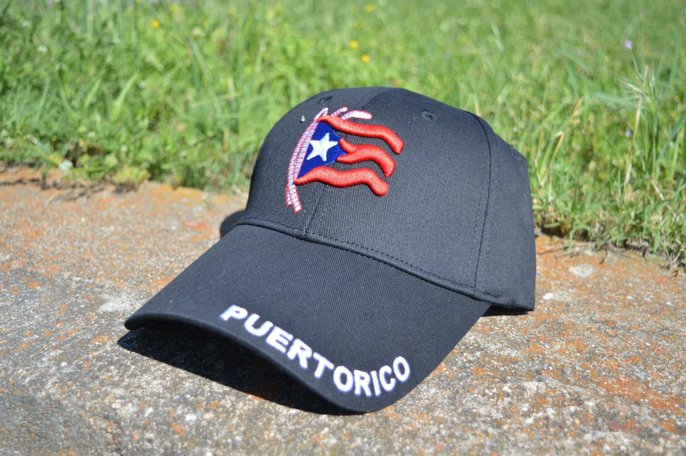 Black Puerto Rico Hat - Embroidered