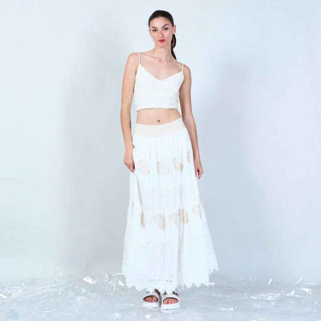 Boho skirt with elegant elasticated wiastband wholesale