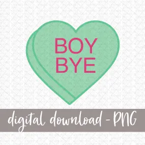 Boy Bye Candy Heart, Green - Digital Download